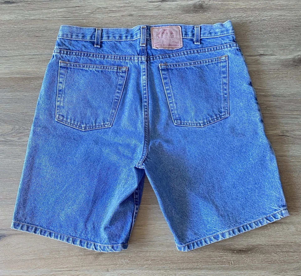 Vtg Flying A Men's Jean Shorts Blue Denim Jorts 100% Cotton 8" Inseam Y2K Sz 34 - Image 2 of 4