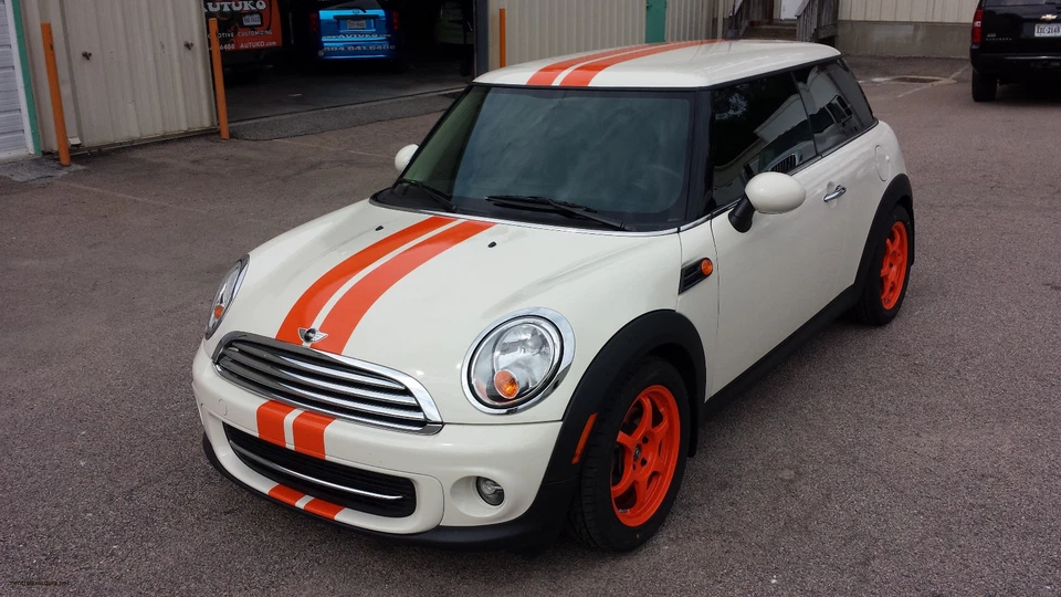 Mini Cooper 5" Vinilo Gráfico Calcomanía Adhesiva Rayas Carreras 1 o 2 Colores 30 PIES Foto 2 de 4