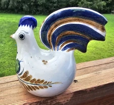 Erandi Tonala Mexican Stoneware Folk Art signed Chickens Hand Crafted Vintage