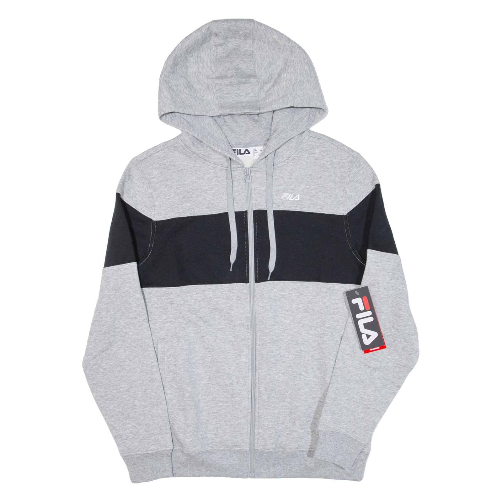 FILA Felpa con cappuccio uomo grigia full zip S