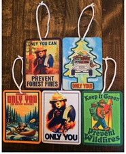 SMOKEY BEAR (5 PACK) AUTO AIR FRESHENER ORNAMENT SCENT SPRAY CLASSIC SIGN POSTER