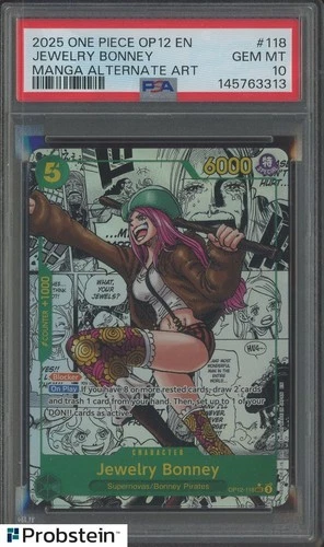 2025 One Piece OP12 EN Manga Alternate Art #118 Jewelry Bonney PSA 10 GEM MINT