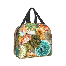 Giwawa Boho Flower Lunch Bag Tropical Floral Insulated Lunch Box Reusable Por...