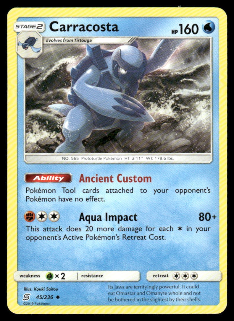Carracosta 45/236 Uncommon Unified Minds Pokemon Lightly Played