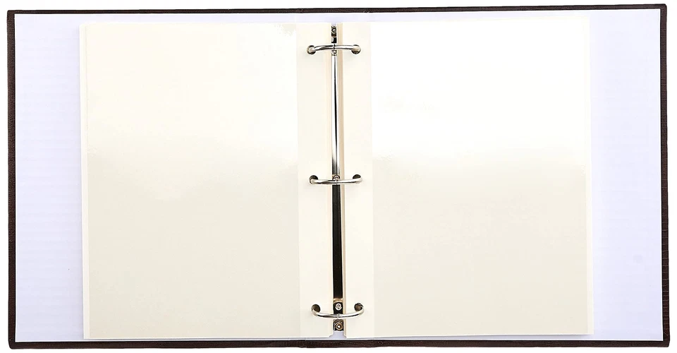 Álbum de fotos magnético autoadhesivo de 3 anillos 100 páginas (50 hojas), marrón Foto 3 de 4