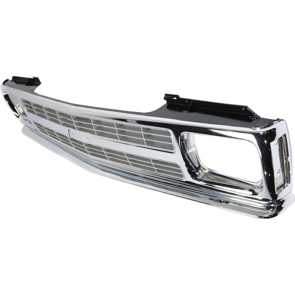 Fits 1991-1994 Chevrolet S10 Blazer Front Grille Chrome Shell with Silver Insert - Image 3 of 4
