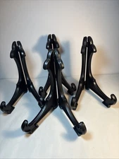 Black Plastic Easel Display Stands Picture Plate Holder 7" Tall Set of 4