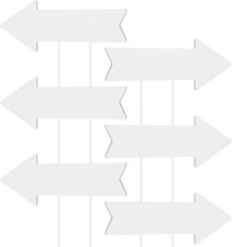 6 Pcs Arrow Signs 16 x 6 Inches Blank Arrow Yard Signs New