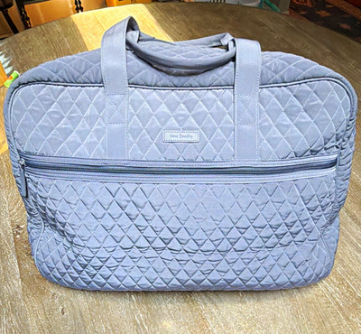Vera Bradley Quilted Gray Duffle/weekend bag 19''-22'' Adjustable Shoulder Strap