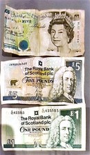 Rare Scottish And English notes.