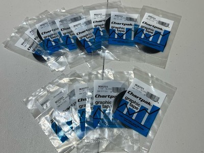 NeW Lot Chartpak Graphic Tape 1/16'' x 18 yds Glossy Black BG6201 (13 Packs)