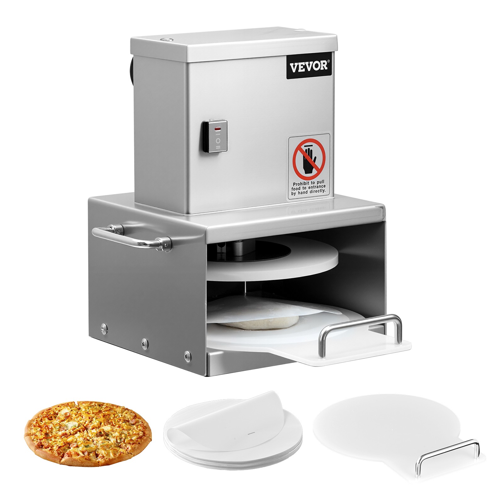 VEVOR 6" Electric Pizza Dough Press Machine Pizza Pastry Sheeter Stainless Steel