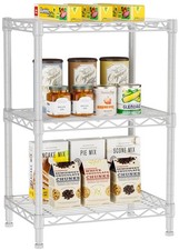 Black 4 Tier Adjustable Storage Shelves Metal Utility Wire Rack 12x18x44 Inch