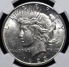 1923 S PEACE DOLLAR NGC MS 61 NICE FROSTED WHITE LUSTER WITH AN AVERAGE STRIKE