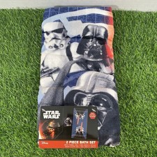 Disney Star Wars 2 Piece Bath Set Darth Vader Troopers Wash Cloth and Bath Towel