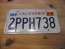 ALTES NUMMERNSCHILD USA CALIFORNIA 1992