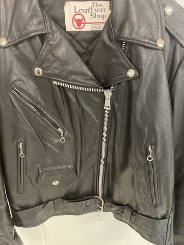 Vintage Sears The Leather Shop Motorcycle Jacket Lined Womens Large(12) USA Made - Picture 5 of 12