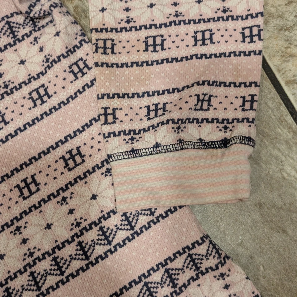 Tommy Hilfiger Women's Large Pajamas Thermal Pink Black 2 Piece Pjs Sleepwear - Image 4 of 4