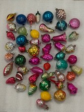 Vintage Soviet Glass Christmas Ornaments Set of 50 - Retro Holiday Decorations