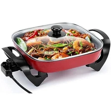 Holstein HH-09198003R 12" Electric Skillet/Tempered Glass Lid