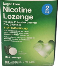 Sugar Free Nicotine Lozenge 2mg 168pcs Mint Flavor New - READ