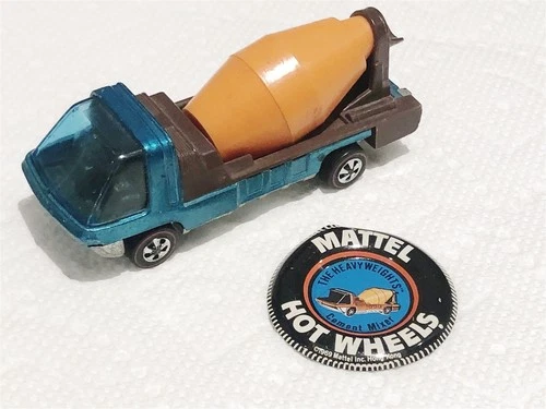 HOT WHEELS RED LINE CEMENT TRUCK AQUA w DARK INT EXCELLENT CONDITION WITH BADGE