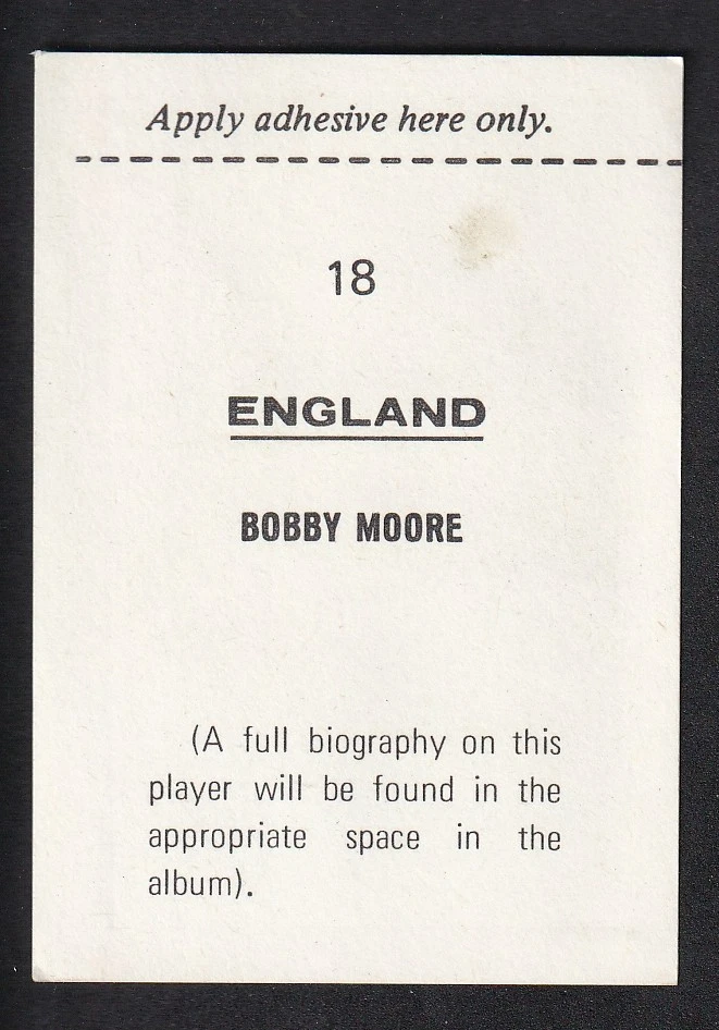 FKS - World Cup Mexico 1970 - # 18 Bobby Moore - England - Image 2 of 2