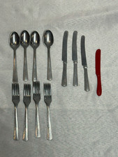 Vintage Lot of 12 Aluminum Made in the USA Play Silverware Flatware