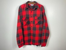 Vintage 80s Five Brother Buffalo Plaid Flannel Shirt Jacket / USA Made