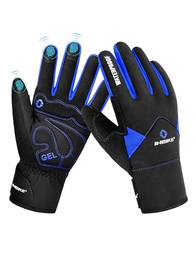 INBIKE Winter Ski Cycling Gloves Windproof Full Finger Running Gel Padded Bike