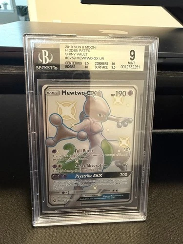 Mewtwo GX SV59/SV94 Hidden Fates: Shiny Vault Holo BGS Becket Mint 9