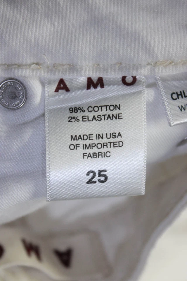 3x1 NYC AMO Womens Raw Hem Chloe Crop Jeans White Cotton Size 25 Lot 2 - Image 4 of 4