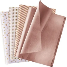 Tissue Paper 120 Sheets Rose Gold Tissue Paper Bulk Gift Wrapping Paper for G...