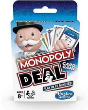 Monopoly Deal Quick-Playing Card Game for Families, Kids Ages 8 and Up and 2-5 P