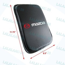 New Embroidery For Mazda Carbon Fiber Centr Consol Armrest Cushion Mat Pad Cover
