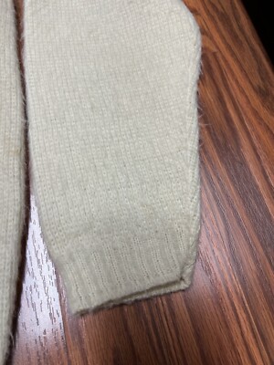 Vintage 60s Young Breed Revere Mohair Blend Cardigan Cream Color