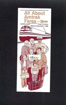  AMTRAK USA NATIONAL RAILROAD ALL ABOUT TARIFE 6-1-1984 PROSPEKT