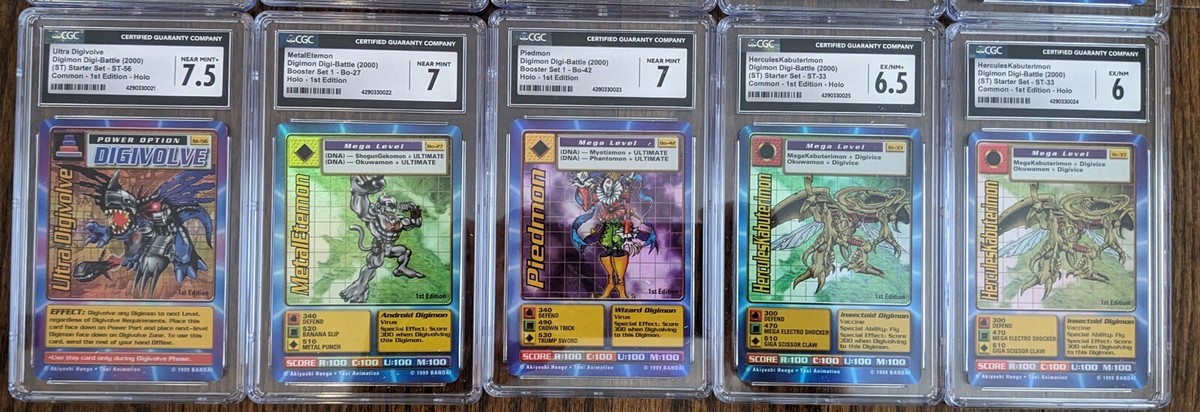 デジモンカードゲーム High Grade Promo Original Digimon Cards Lot of 15 Digimon EXLUSIVE PREVIEW and 1st EDITION CGC GRADED