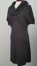 Nine West Gray Sweater Dress or wear with Leggings, Cowl Neck, Large