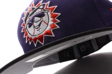 New Era Hagerstown Suns MILB Purple Orange Fitted Cap Gray UV