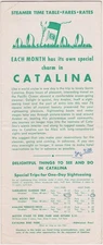1948 Catalina Steamer Time Table Rates Fares California Brochure