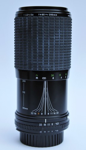 100-200mm F4.5 Ais One Touch Sigma Zoom Lentille pour Nikon Caméras Métal 100-200mm F4.5 Ais One Touch Sigma Zoom Lentille pour Nikon Caméras Métal