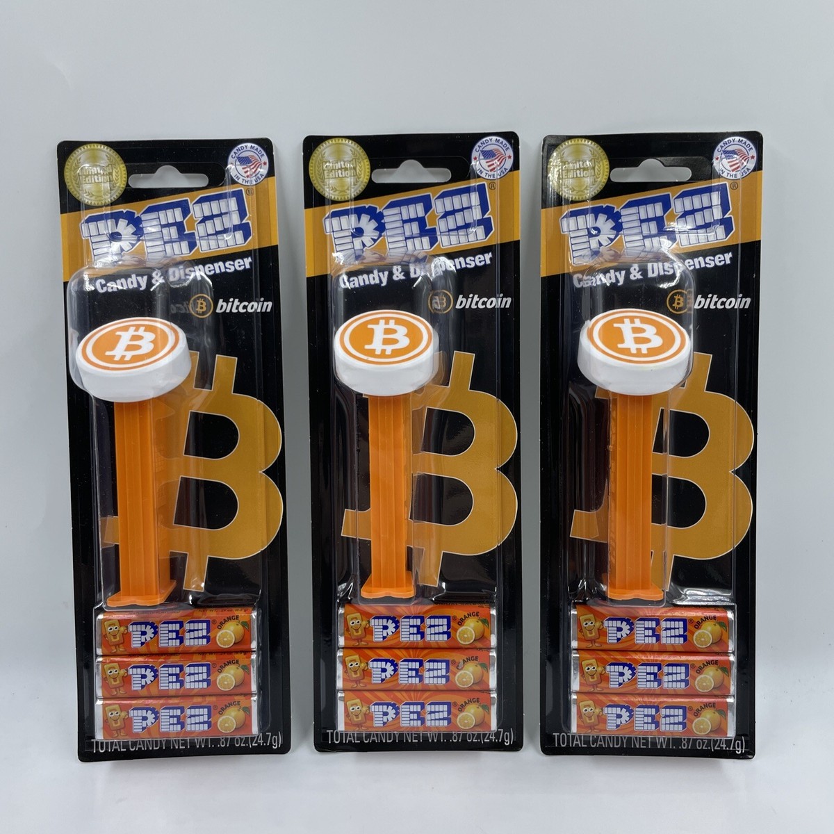 PEZ Candy & Dispenser BITCOIN Limited Edition Only 30,000 Made (LOT OF 3)