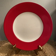 Kate Spade Lenox Rutherford Circle Red Band Luncheon Plate 9 3/8"