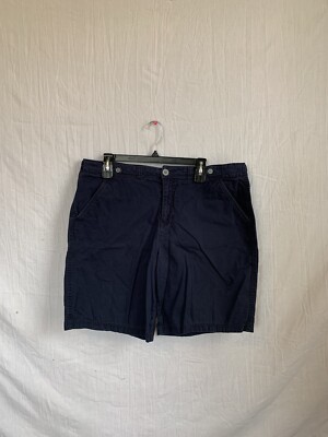 Faded Glory Woman s Navy Blue Cotton Bermuda Shorts Size 16
