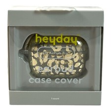 heydey - EarBud Case Cover Fits Apple AirPods Pro - Clear w/Gold Leopard Print