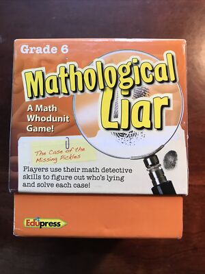 EUC- Edupress Mathological Liar Grade 6 A Math Whodunit Card Game Home or School