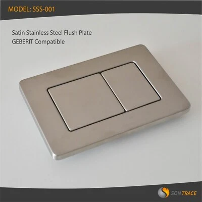 4.1 STAINLESS STEEL FLUSH PLATE, GEBERIT SIGMA COMPATIBLE, SQUARE BUTTONS