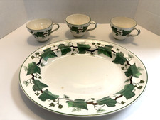 Napoleon Ivy Wedgwood  Etruria  Barlaston 3 Cups  12.5 oval platter