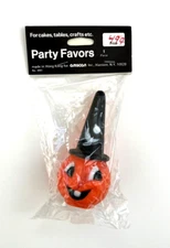Vintage~Halloween Jack-O-Lantern~Witch Hat~Plastic Figure~Hong Kong~Rare~NOS
